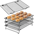 4 Pack Cooling Racks for Cooking and Baking, 17 x 11 Inch 4-Tier Stackable Cookie Cooling Rack Tall Baking Racks, Carbon Steel Roasting Wire Rack for Baking, Grilling Making Jerky (Black) - size: 17” x 11”-4 Pack