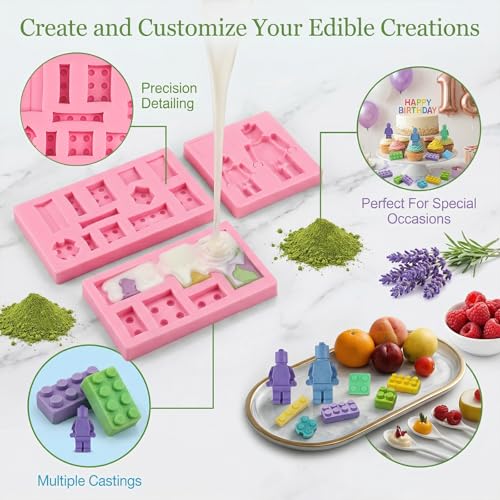 4Pcs Building Blocks Cake Decorating Fondant Molds