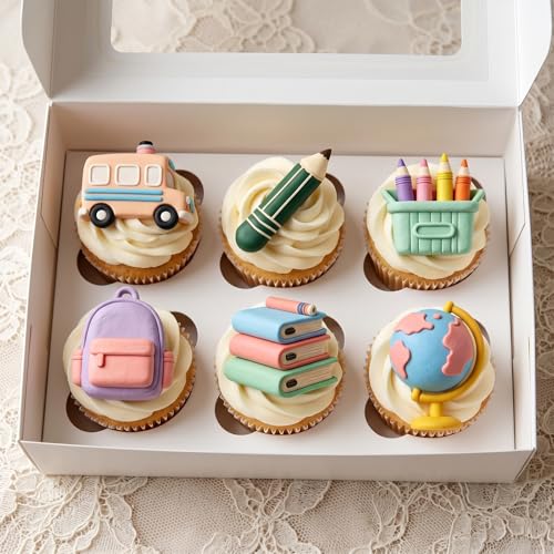 Mujiang Back to School Silicone Molds Book Backpack Fondant Mold Set Of 4 - color: Style D