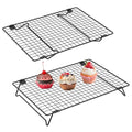 2 Pack Cooling Racks for Cooking and Baking, 13.4 x 9.4 Inch 2-Tier Stackable Cookie Cooling Rack Tall Baking Racks, Carbon Steel Roasting Wire Rack for Baking, Grilling Making Jerky (Black) - size: 13.4“ x 9.4”-2 Pack