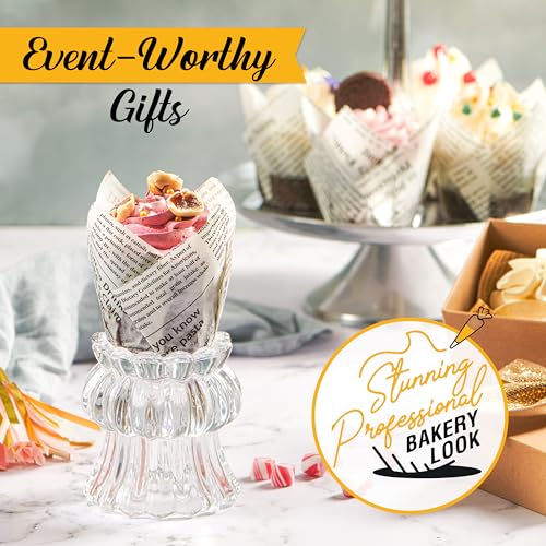 Baker's Signature 150pcs Parchment Paper Muffin Liners - Natural Wood Pulp, Greaseproof, Waterproof, Non-Toxic - Ideal for Multiple Occasions - color: 5.Newspaper White Beige