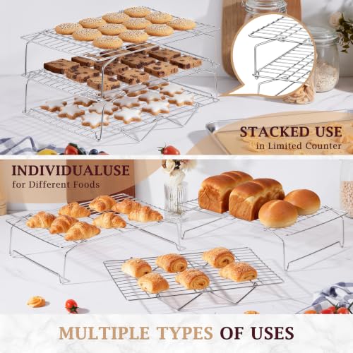 LIANYU Large Cooling Rack, 5-Tier Cookie Cooling Racks for Baking, 16"x11" - size: 16.5" x 11.4"