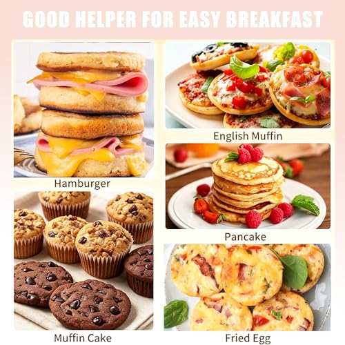 2 Pack 4 Inch Air Fryer Silicone Egg Molds Food Grade Non-Stick Heat Resistant Reusable Jumbo Round Muffin Pans for Egg Bites Breakfast Sandwiches Hamburger Buns Tart Pancake Baking - color: 3 Cup Egg Bite