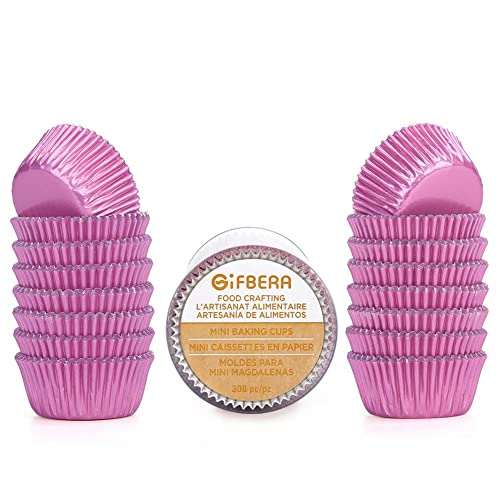 Mini Pink Foil Baking Cupcake Cases Muffin Cups 200 Count, Pink - color: Pink