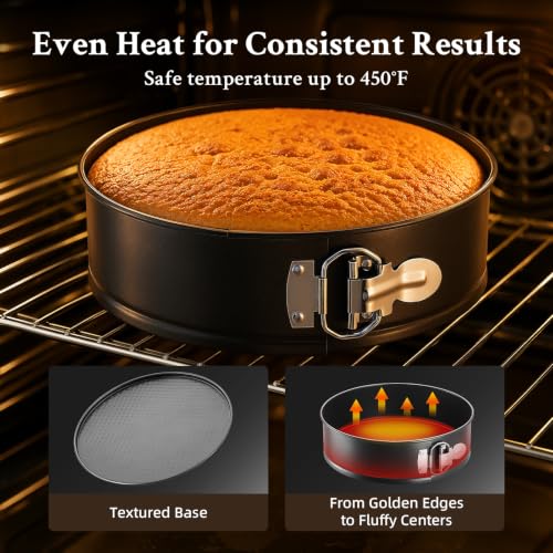 10 Inch Nonstick Springform Cheesecake Pan with Removable Bottom - size: 10 Inch