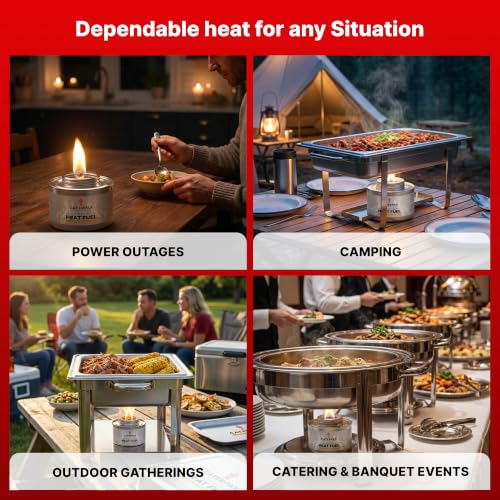 6 Hour Chafing Fuel Cans for Food Warmers and Buffet Trays 12 Pack - size: 12 Pack