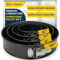Springform Pan Set of 4, Nonstick Cheesecake Pans 4/7/9/10" Carbon Steel - size: 4-7-9-10 Inches