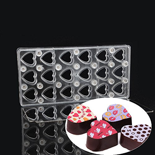 Chocolate Transfer Sheet Mold Polycarbonate Chocolate Mold DIY Handmade Chocolate Magnetic Chocolate Mold Candy Mould Heart Shaped (19325) - size: Heart