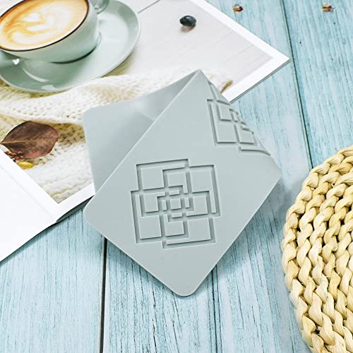 TUKE Silicone Mold 3D Multi Pattern Geometric Fondant Lace Pad Cake Mold, Mo Gray (C 8.92x3.08x0.12inch) - size: C_8.92x3.08x0.12inch