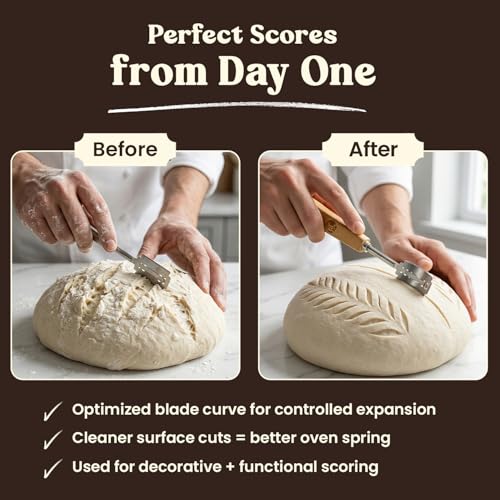 RICCLE Bread Lame, Sourdough Scoring Tool, Bread Scoring Tool, 10-Blade Set (Beige) - color: Beige