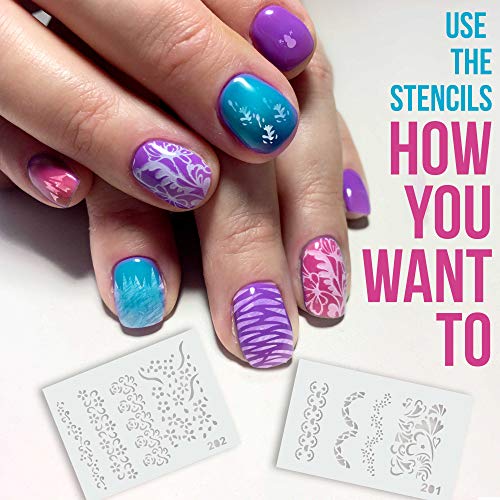 Custom Body Art Airbrush Nail Stencils - Nail Art Stencils Series #11