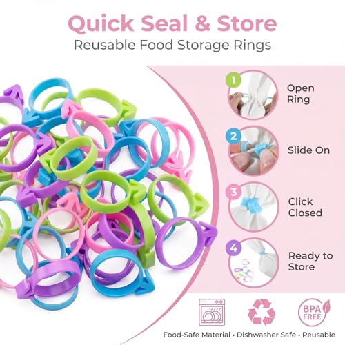 4 Color Reusable Silicone Pastry Bag Ties, 40 PCS Piping Bag Ties
