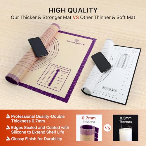 DANIA & DEAN 36"x24" Extra Thick Silicone Baking Mat for Pastry and Bread - color: Purple, size: 36"L x 24"W