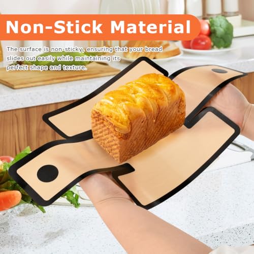 4Pcs Silicone Bread Loaf Pan Liners, Nonstick Reusable Bread Sling