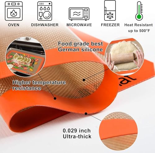 Best German Silicone Baking Mat - 2 Medium-Sheet Size - color: Standard Baking Mat, size: Medium Sheet (Set of 2)