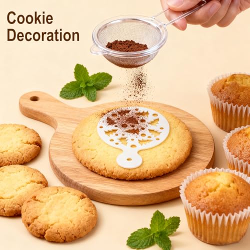 16 Piece Christmas Sprinkle Stencils for Latte Art, Cookie Icing & Cupcake Decorating - Holiday Cake Baking & Coffee Stencils, 3x4.1 Inches, Reusable for Home Bakers & Hosts - size: 16 Piece