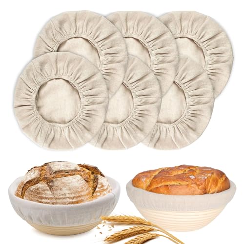 6 Packs Round Banneton Basket Liner for Bread Proofing Cover, 9 inches