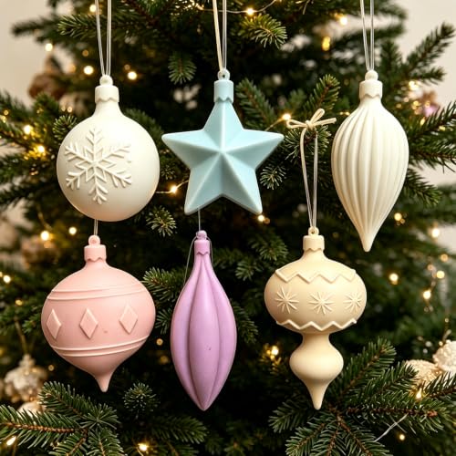 2‑Pack Christmas Bell Silicone Molds, 6 Cavities Christmas Snowflake Star Bell Soap Molds for Chocolate Cake Jello Christmas Tree Hanging Decor Plaster Cookie Xmas Holiday DIY Craft - color: Brick Red