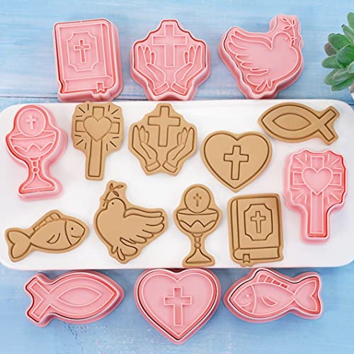 8 pcs Christian Bible Cookie Cutters,Cross Biscuit Cutter (Cross 1227A) - color: Cross 1227A