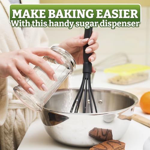 12 Oz Glass Sugar Dispenser with Pour Spout, Sugar Container for Coffee Bar - size: 1 Pcs 12 Oz