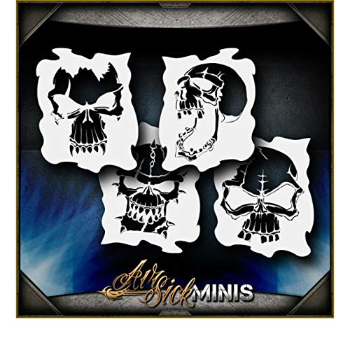 Mini Skulls 1 Set AirSick Airbrush Stencil Template