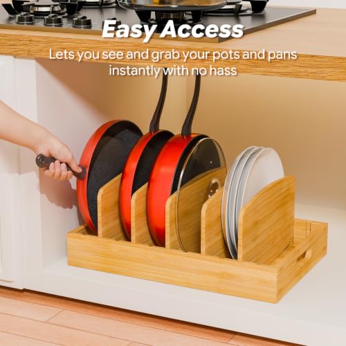 Simple Trending Extra Large Lid Organizer Bamboo, Pots Pans Lid Holder