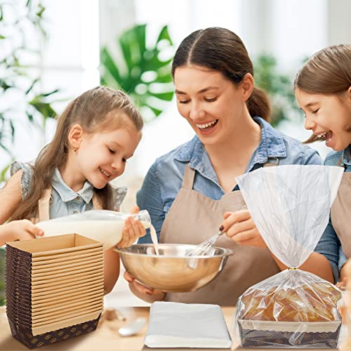 Tessco for you 75 Sets Disposable Paper Loaf Pans Mini Brown 6x2.5x2 in