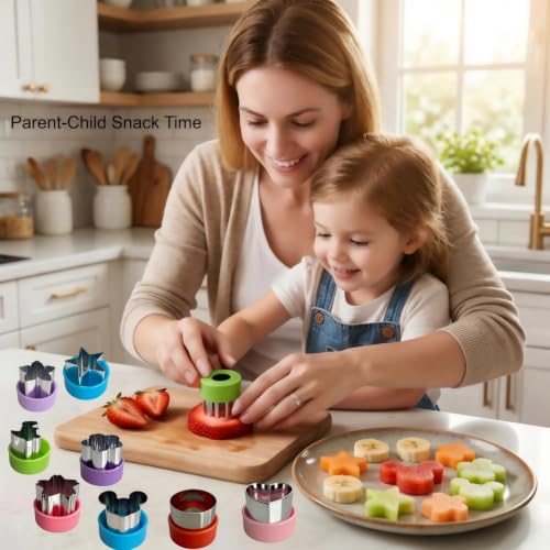 9 PCS 1.5 In Mini Fruit Vegetable Cookie Cutters Set for Kids