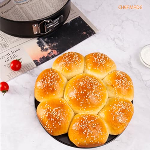 CHEFMADE Springform Pan, 10 Inch Round Cake Pan with Removable Bottom，Chiffon Bakeware for Oven and Instant Pot (Black) - size: 10 Inch
