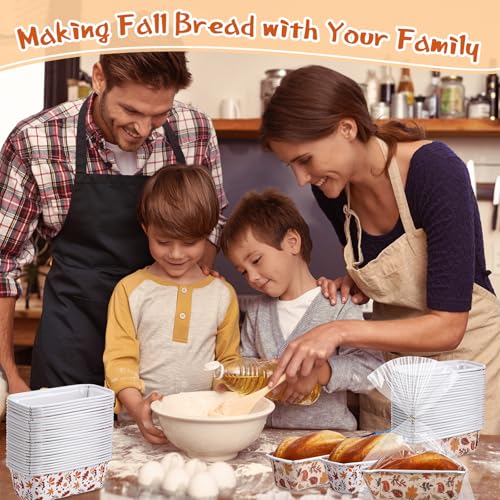 Hushee 50 Set Fall Paper Mini Loaf Pan Disposable, Maple Leaves - style: Leaves