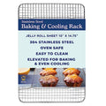 Stainless Steel Baking Rack - 10 x14.75 inch Jelly Roll Wire - size: 10.0" x 14.75" 1-Pack