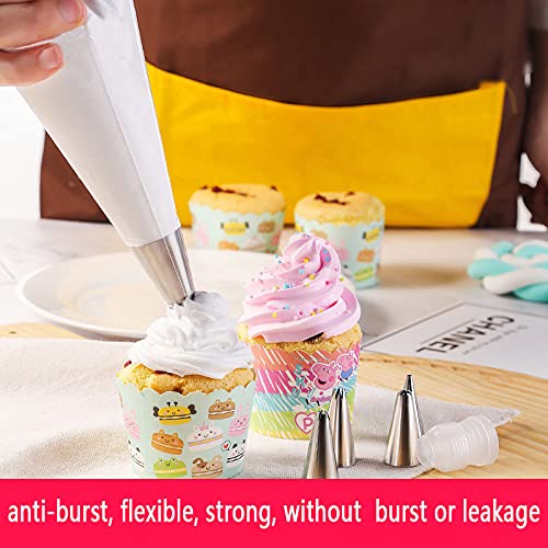 100 Pieces Piping Bags Disposable -14 inch Tipless Piping Bags | Pastry Bags | Icing Bags | Frosting Bags for Cake Cookies Baking Decorating (100, 14inch) - size: 14 Inch Bags - 100 Piece