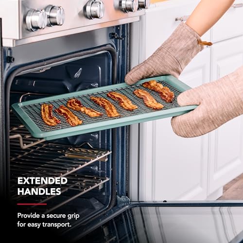 KitchenAid Nonstick Aluminized Steel Baking Sheet, Dishwasher Safe, 13x 18 Inch, Cardamom - color: Cardamom, size: 13 x 18 Inch