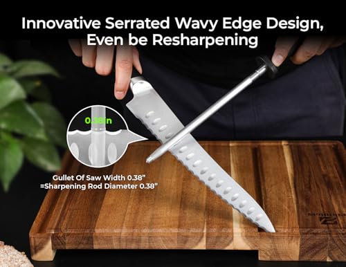 Piklohas Resharpenable Bread Knife for Homemade Bread, 8 Inch - size: 8"