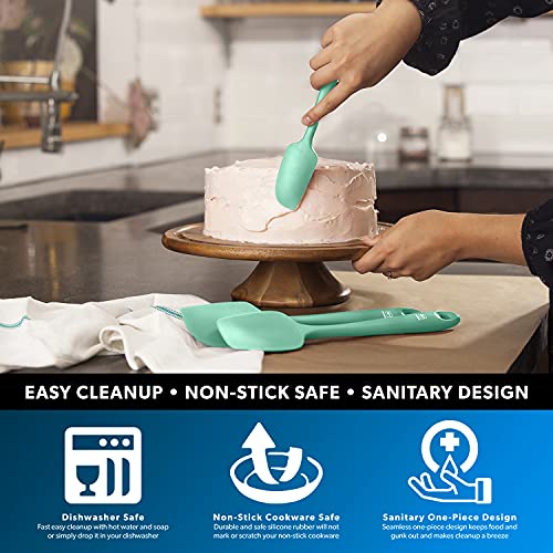 DI ORO Mini Silicone Spatula - Small Jar Scraper, 600F Heat Resistant, Mint - color: Mint