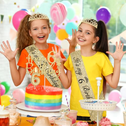 YeohJoy Gold 6th Birthday Decorations for Girls - style: 6th