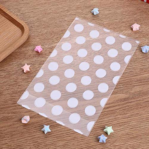 Tim&Lin White Polka Dot Clear Cello Candy Favor Bags,Cellophane Cookie Treat Plastic Bags,With Gold Twist Ties, Pack of 50 - color: White Polka Dot/50PCS
