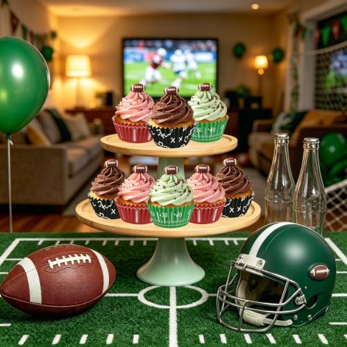 SANNIX 450pcs Football Cupcake Liners Baking Cups Rugby Cupcake Wrappers - style: Football