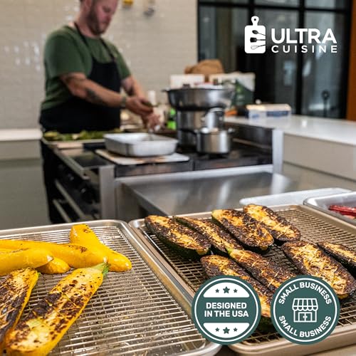 Ultra Cuisine Cooling & Baking Rack Set - 8.5'' x 12'' - Set of 2 - size: 8.5" x 12" 2-Pack