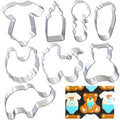Baby Shower Cookie Cutters 8Pcs, Metal Biscuit Cutter Cookie Mold - style: Baby Shower 8Pcs