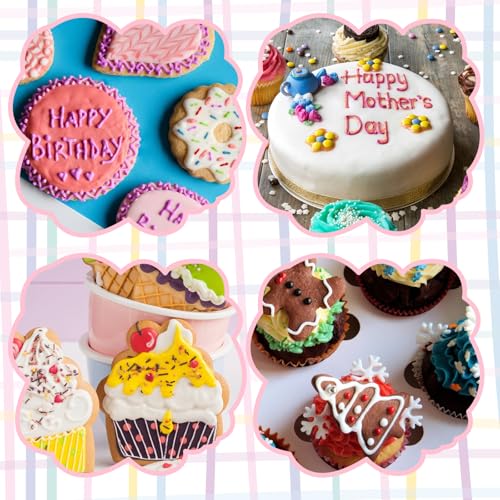 7Pcs Round Hole Piping Tips Set, Stainless Steel Cupcake Frosting Nozzles for Cake Decorating Professional Russian Pastry Icing Dispensers Supplies for Cake Cookies Pastry Fondant Cream