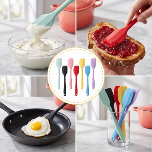 Silicone Spatulas 7Pcs, 8.46 Inch Small Spatula Set, BPA-Free