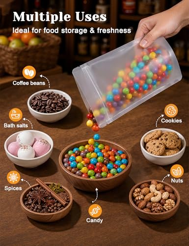FireKylin 100Pcs Resealable Stand Up Bags, Matte 3.9"x5.9" Food Pouches - color: Matte, size: 3.9" X 5.9"