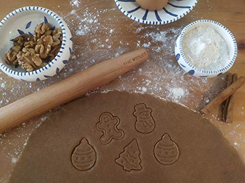 THE VIOLET Wooden French Rolling Pins for Baking, Fondant, Pasta, Dough, Pastry, Pizza, Cookies, Wood Rolling Pin, 17" Tapered Design - Essential Kitchen Tools (French 17 Inch) - size: French 17 Inch