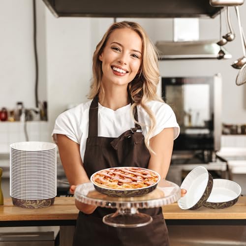 50 Pcs Paper Cake Baking Pans 6 x 1.4 Inches Disposable Pie Pans