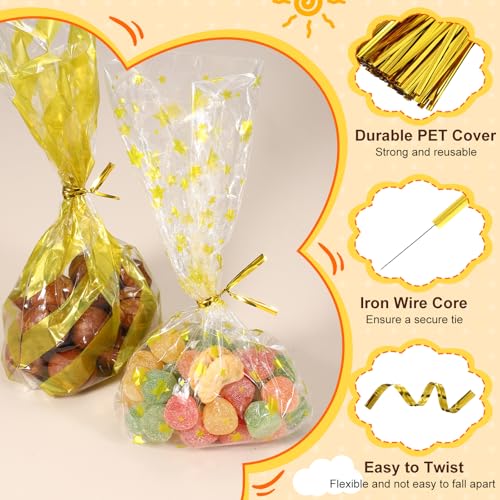 HARFINGTON 1600Pcs Bag Twist Ties 3" Reusable Metallic Wire Cable Ties - color: Gold Tone