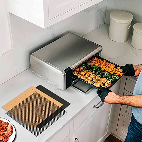 WMKGG 12 inch Square Air Fryer Liners Set, 3 Pack Toaster Oven Mat - size: 12"x12"-3 pcs Reusable Mat