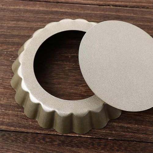 Pokinge 2PCS Mini Pie Muffin Cupcake Pans Tart Pan with Removable Bottom, Nonstick Round Tart Quiche Flan Molds, Removable Bottom Bakeware for Pie Cake