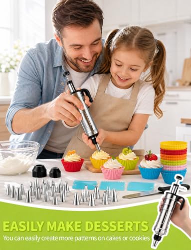 Dessert Decorating Syringe Set with Icing Piping Bags and Tips Set