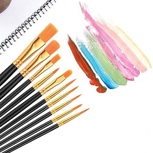 Acrylic Paint Brush Set, 20 Packs/200 pcs Nylon Hair Brushes - color: Black, size: 200pcs-black